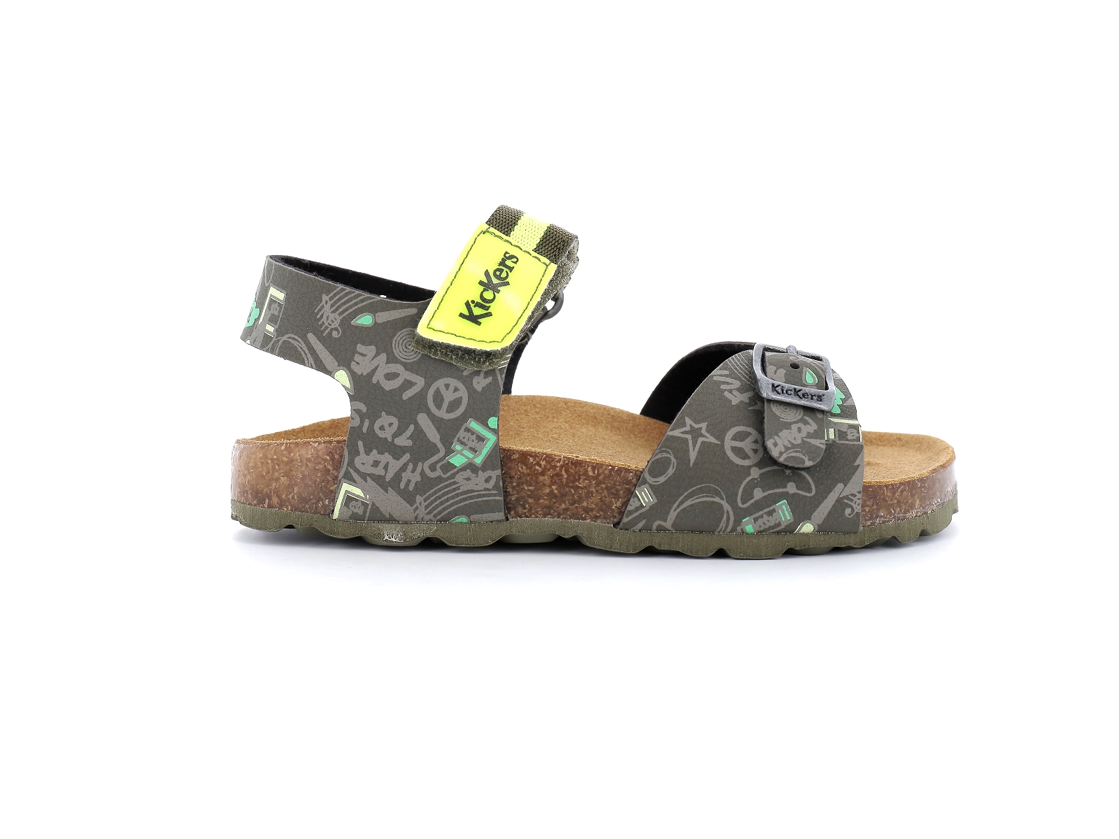 Kickers-SOSTREET Matières combinées Kaki