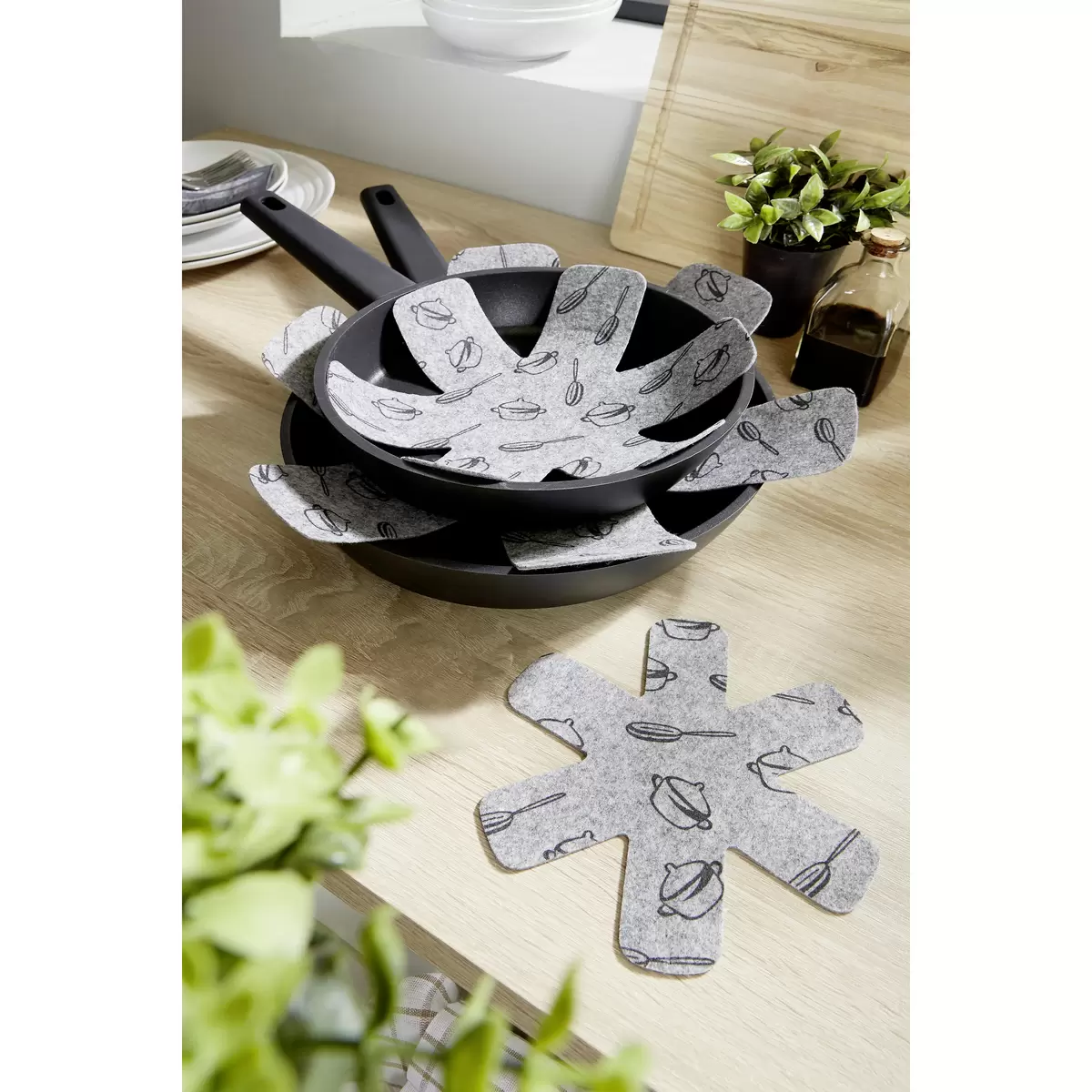 Pfannenschutz Tassilo 3er Set Luca Bessoni schwarz,grau