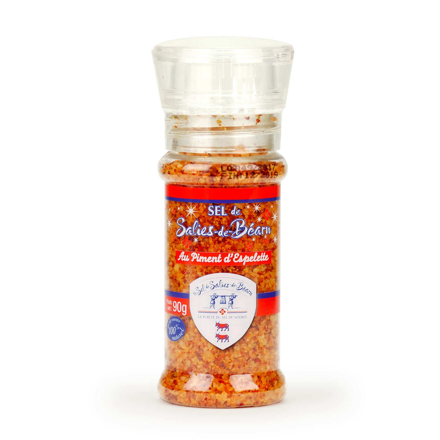 Gros sel de source du Béarn au piment d'Espelette - moulin