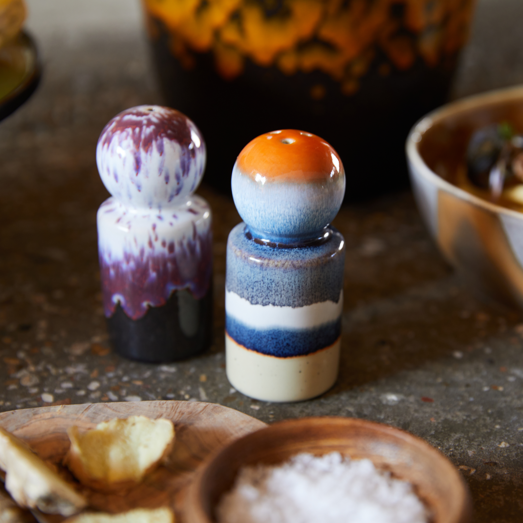 Servies 70's Ceramics zout - en peperstel mstargaze