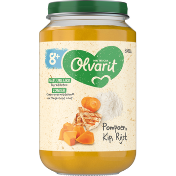 Olvarit 8+ Maanden Pompoen Kip Rijst 200g