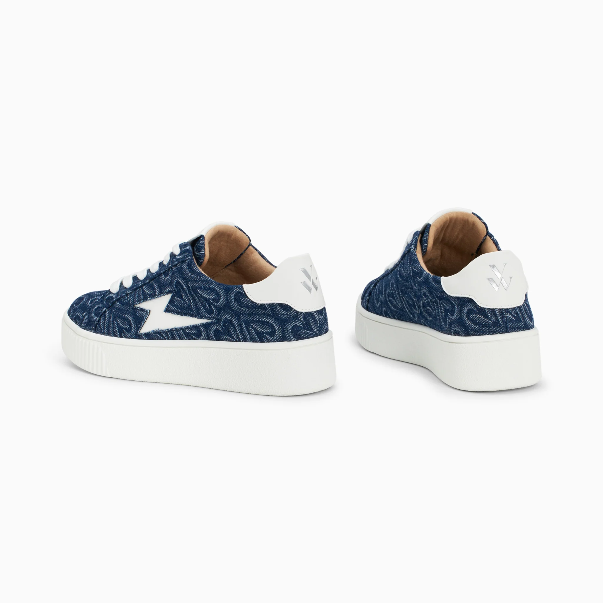 Sneakers-Baskets éclair Enola denim coeur à lacets