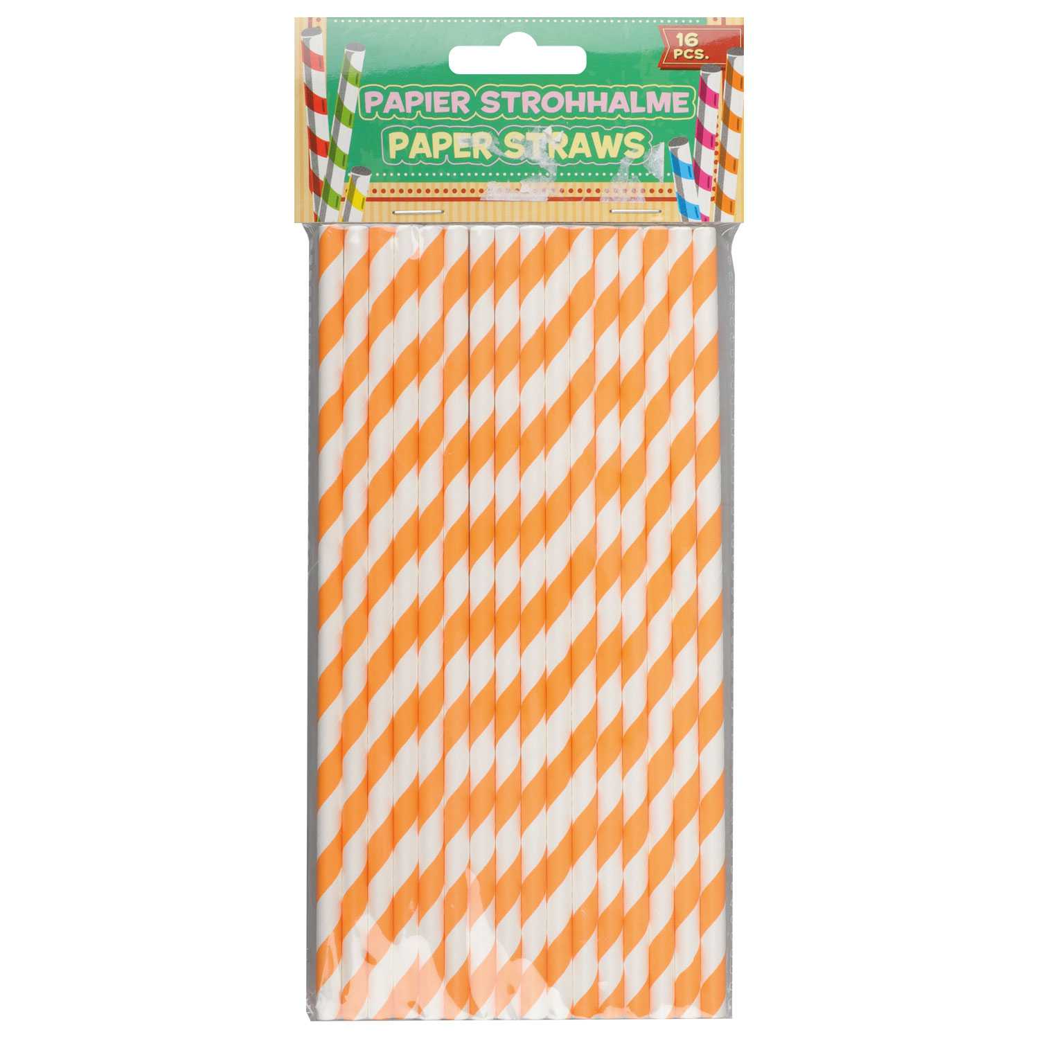 Trinkhalme Papier gestreift 16er 6fach