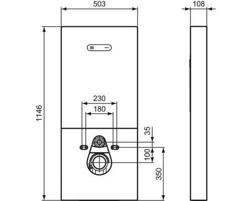Sanitairmodule Ideal Standard ProSys NEOX met inbouwreservoir 114,6 cm zwart R0144A6