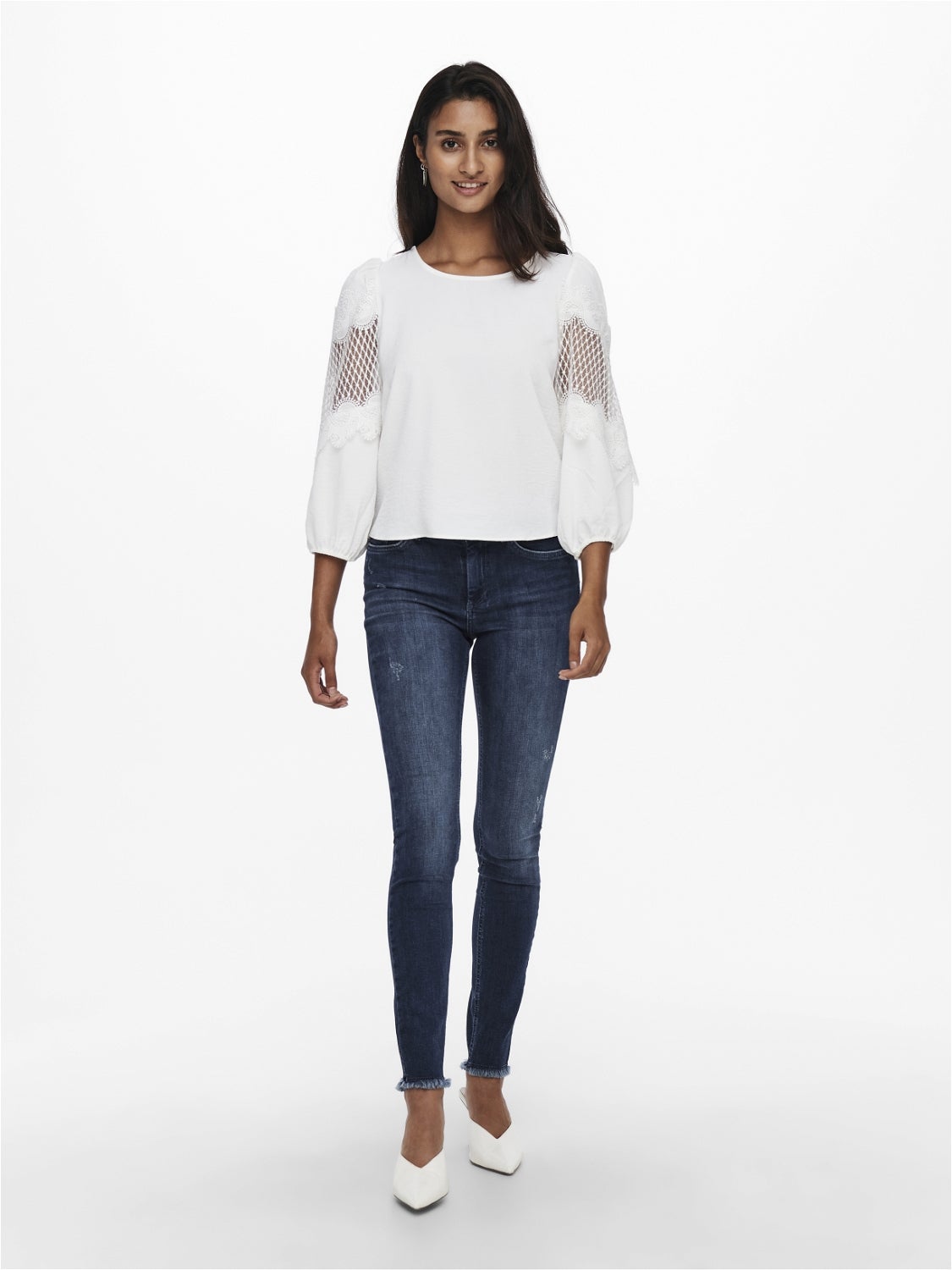 ONLBLUSH Mittlere Taille Skinny Fit Jeans Dark Blue Denim