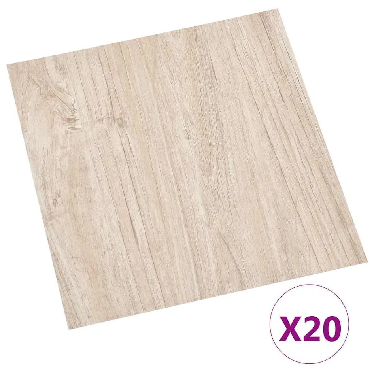 vidaXL Dalles de plancher autoadhésives 1,86 m² marron clair