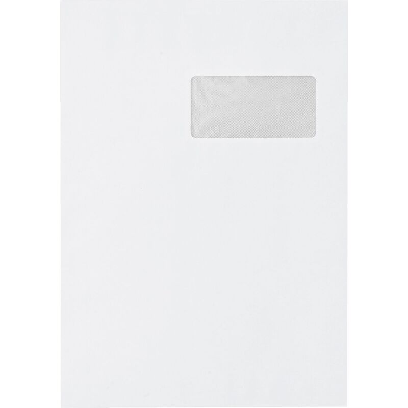 Bruneau - Pochette velin blanc 229 x 324 mm 90 g avec fenêtre 50 x 100 mm - Boîte de 500