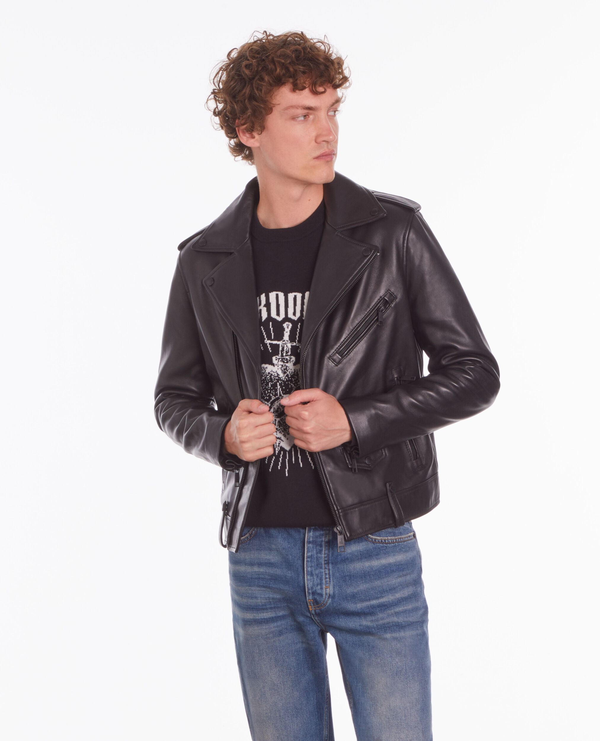 Blouson perfecto en cuir noir