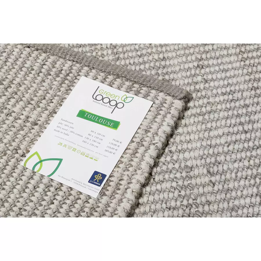 Green Looop Handweb-Teppich Toulouse grau