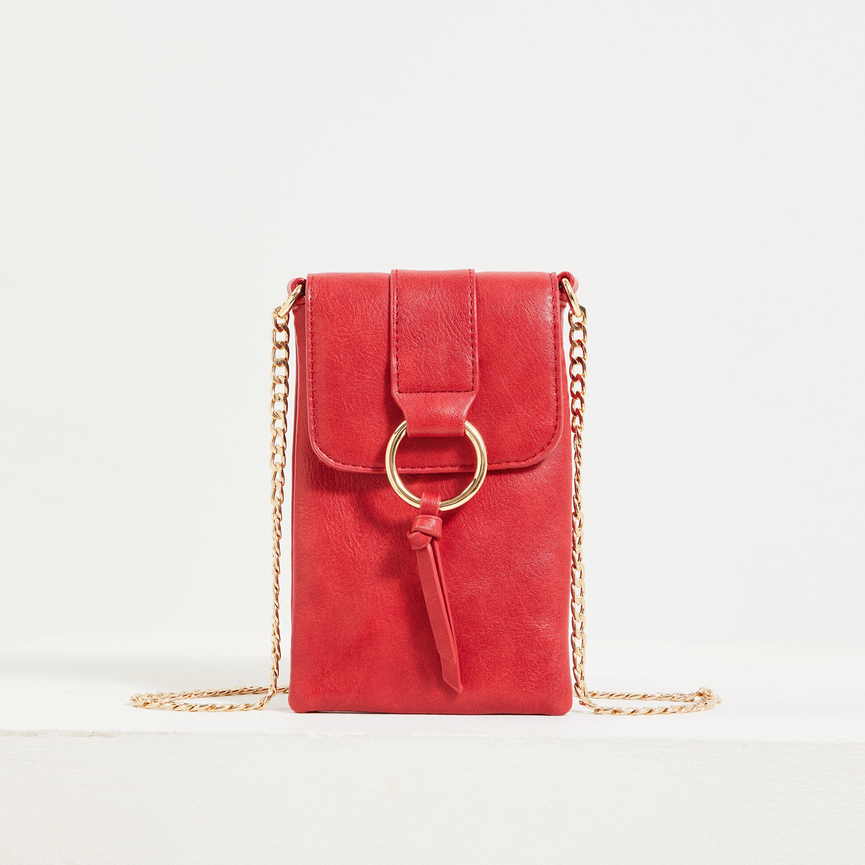 Pochette téléphone à rabat femme - ROUGE