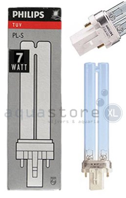 UVC PL vervangingslamp 7 Watt Philips, voorradig