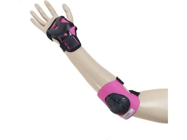 Nils Extreme H210 svarte og rosa beskyttere størrelse L (16-60-024)