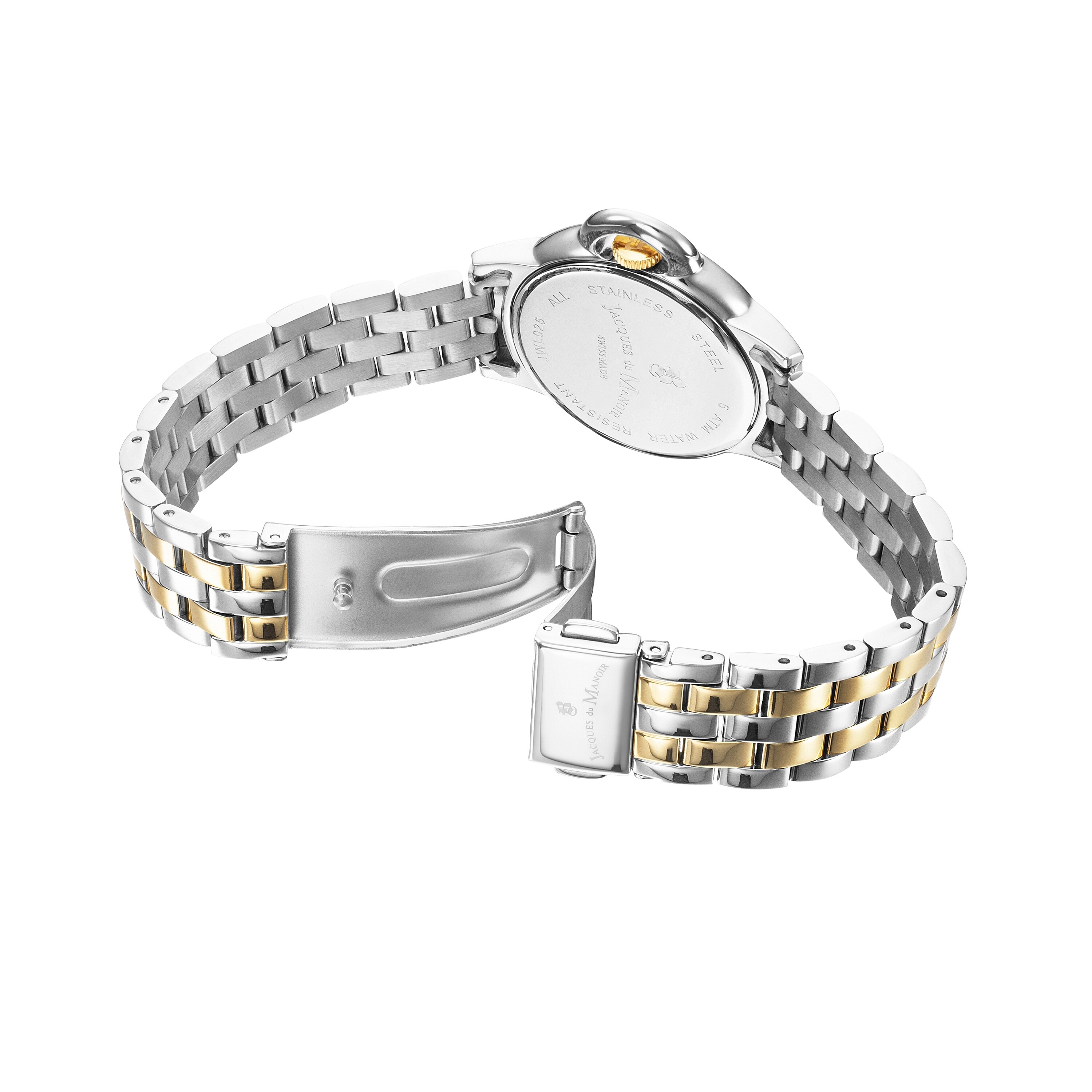 Jacques du Manoir Damen Armbanduhr Grace Edelstahl gold platiert Quartz Perlmutt JWL02506