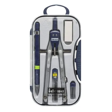 Idena Zirkel-Set mit Bleistift Radierer Minen, 5-teilig