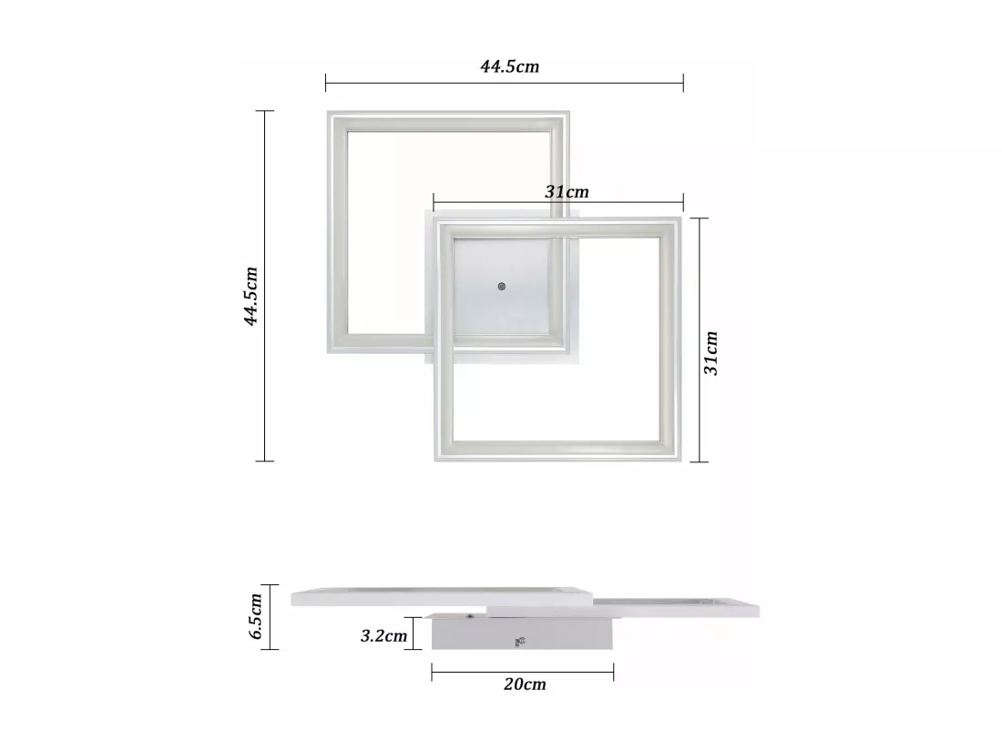 NETTLIFE Plafonnier LED Lampe de Chambre à Coucher RVB à Changement de Couleur Lampe à intensité Variable Moderne avec télécommande 35 W Salon