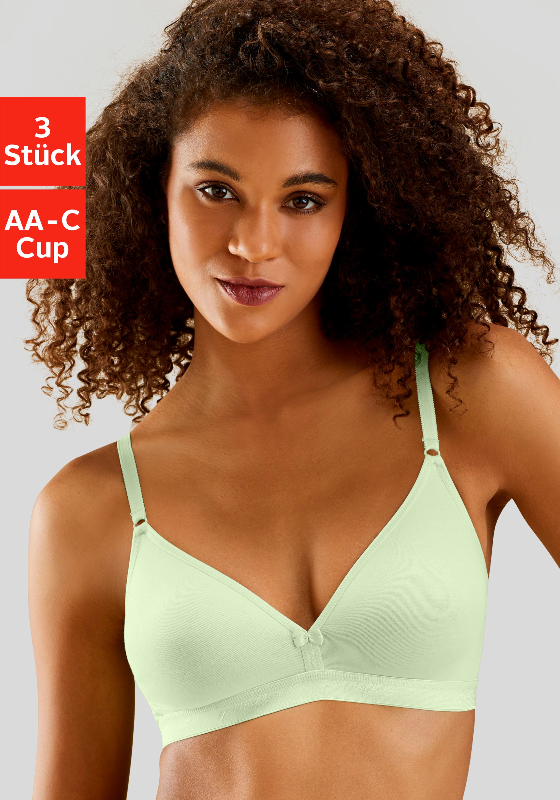 petite fleur Bralette-BH, 3 Stücker Packung, ohne Bügel im Triangel-Schnitt