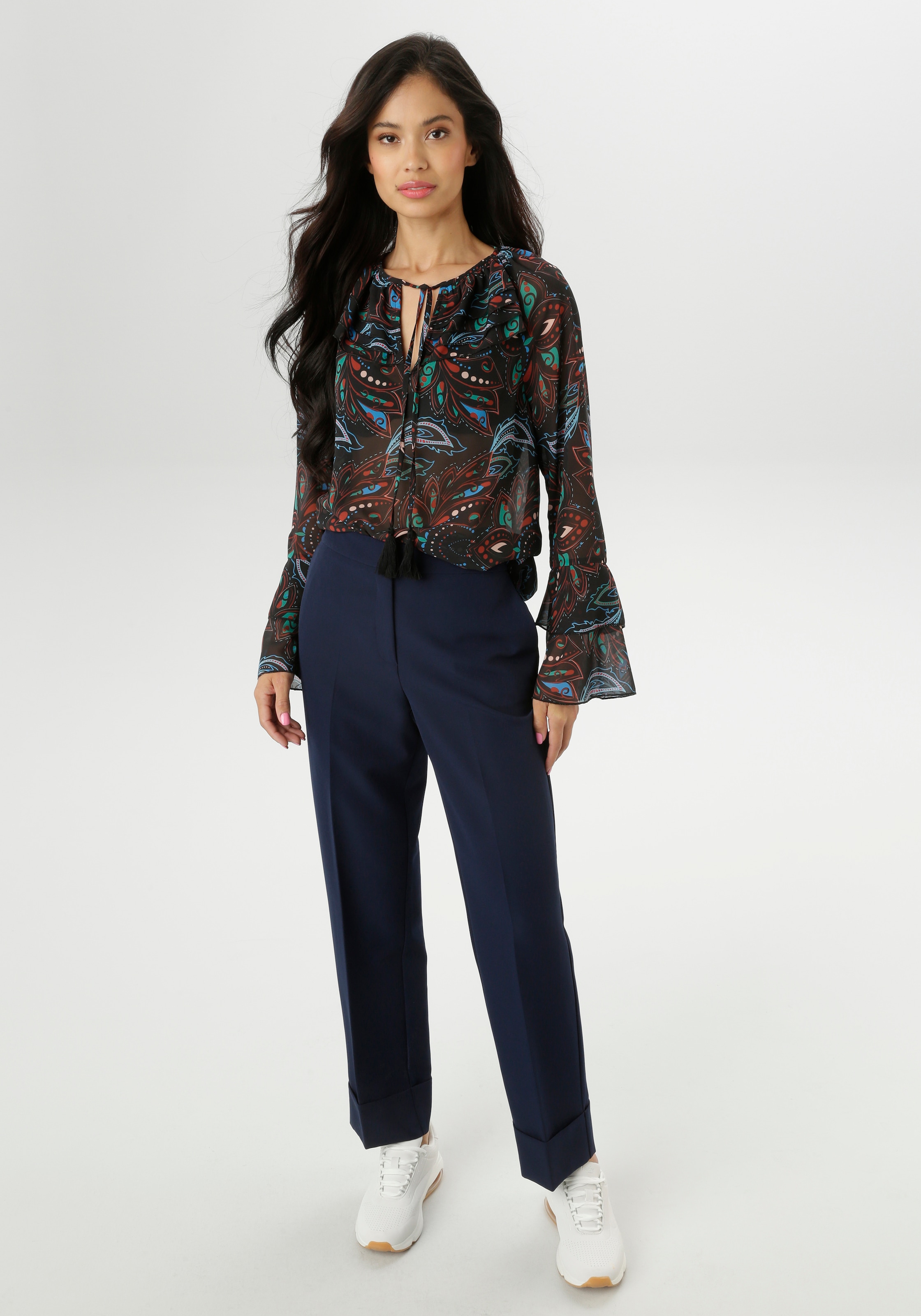 Aniston SELECTED Chiffonbluse , aus leicht transparente Chiffon - NEUE KOLLEKTION