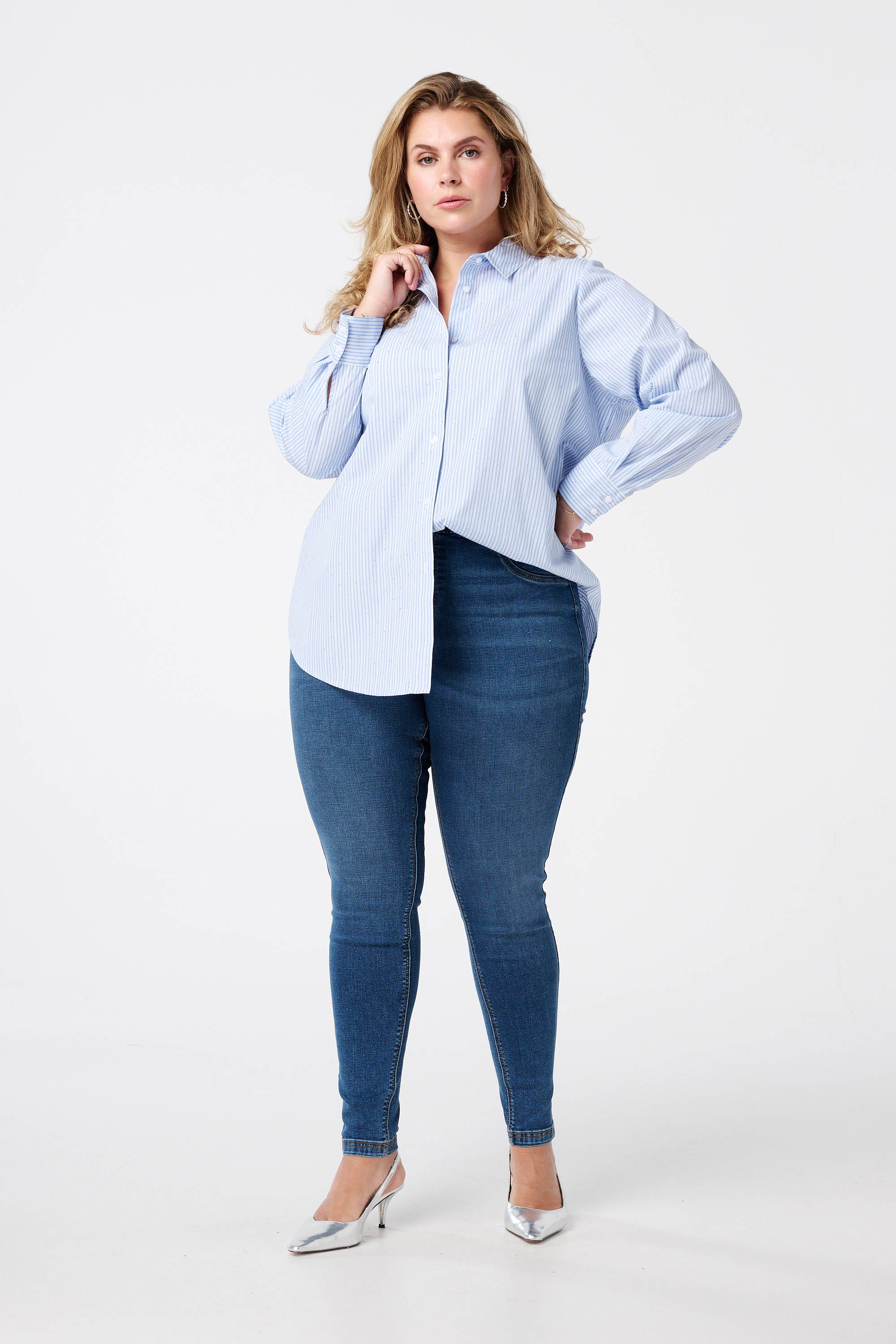 Tregging met denim look Dark Denim