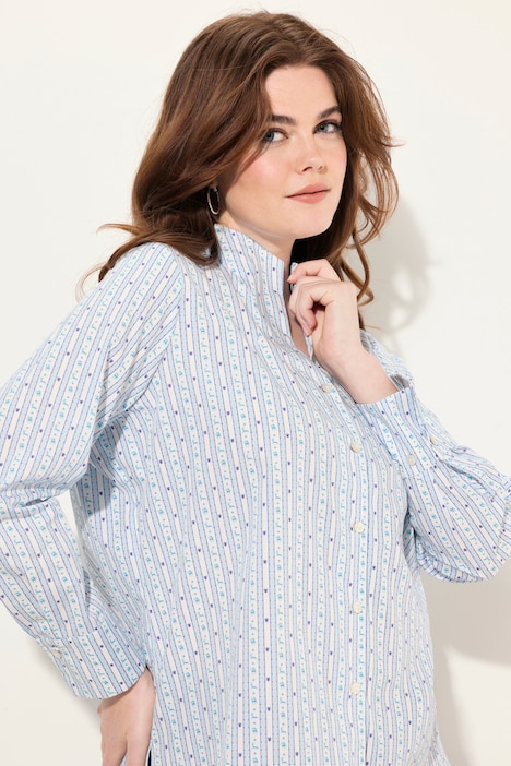 Bluse, Kelchkragen, bedruckt, Langarm