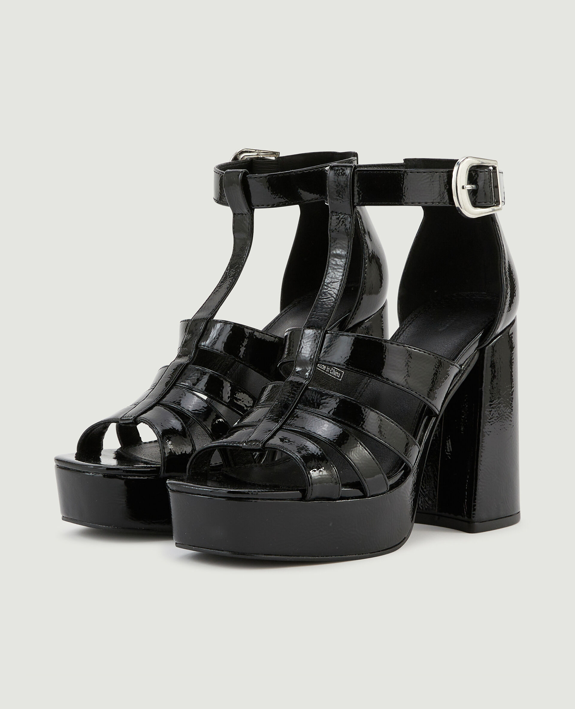 Talons brillants à plateforme - Noir