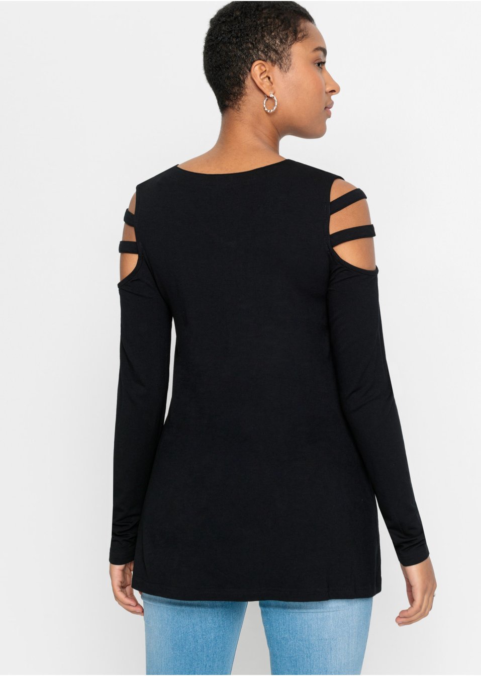 T-shirt long avec découpes