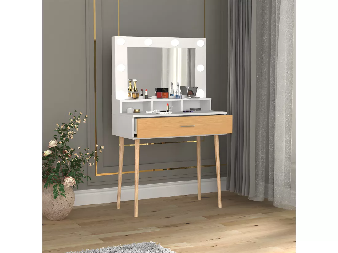 Coiffeuse miroir tiroir Lindas