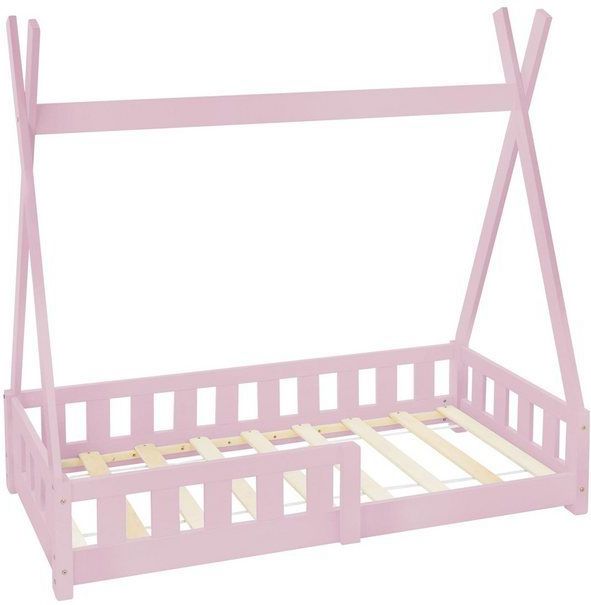 ML-Design - Kinderbed Tipi - Roze - Grenenhout - Met Uitvalbeveiliging