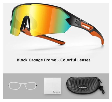 Lunettes de soleil de sport colorées pour cyclisme - noir