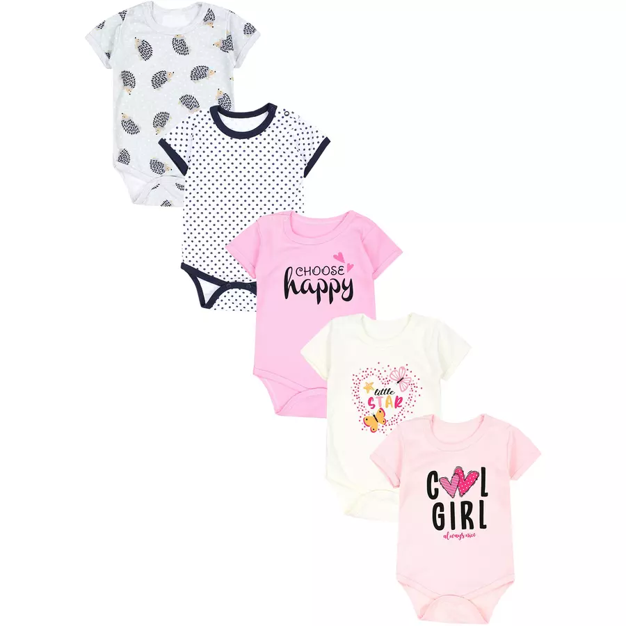 TupTam Mädchen Baby Body Kurzarm 5er Pack apricot