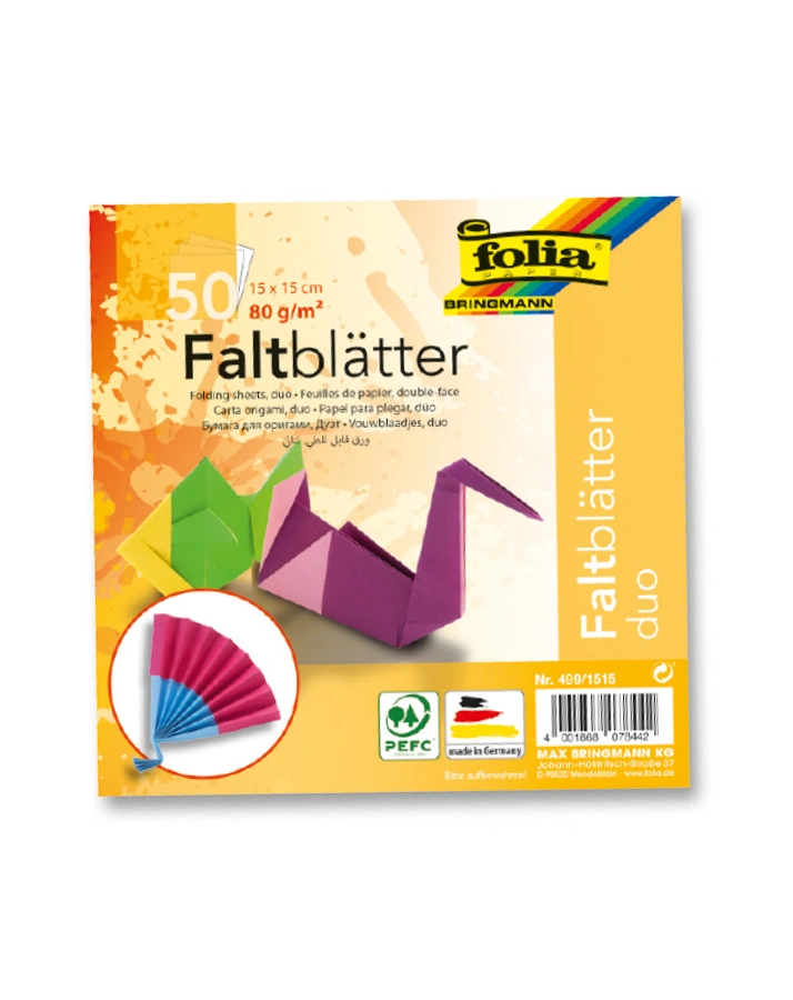Faltblätter DUO 50-teilig in bunt