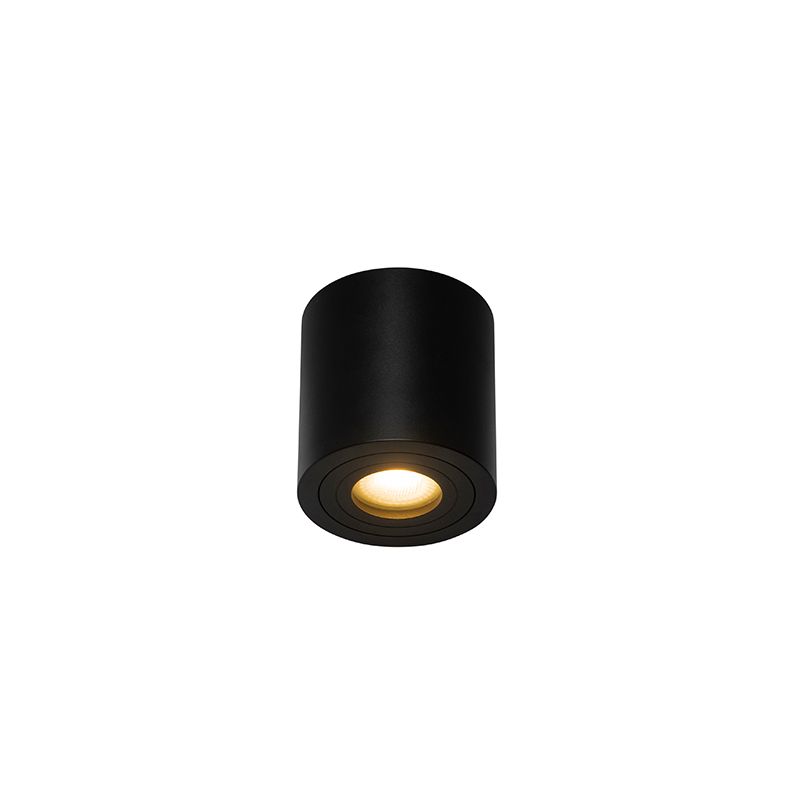 Moderne ronde badkamer spot zwart - Capa