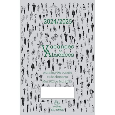 Planning des congés - Vacances et absences de Mai 2023 à Mai 2024 - Exacompta