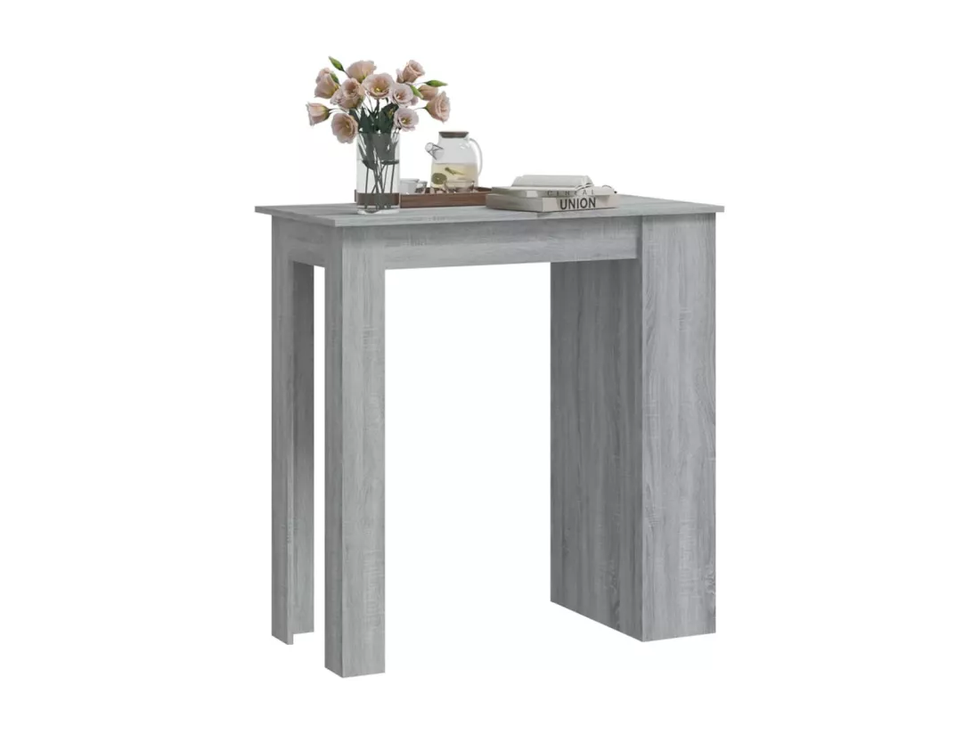 Table de bar avec rangement Sonoma gris 102x50x103,5 cm