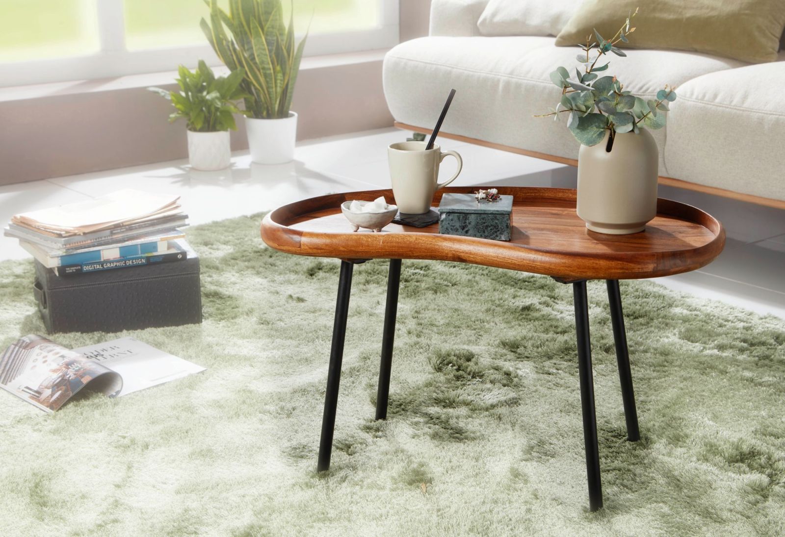 Couchtisch - Sheesham dunkelbraun - 71 cm