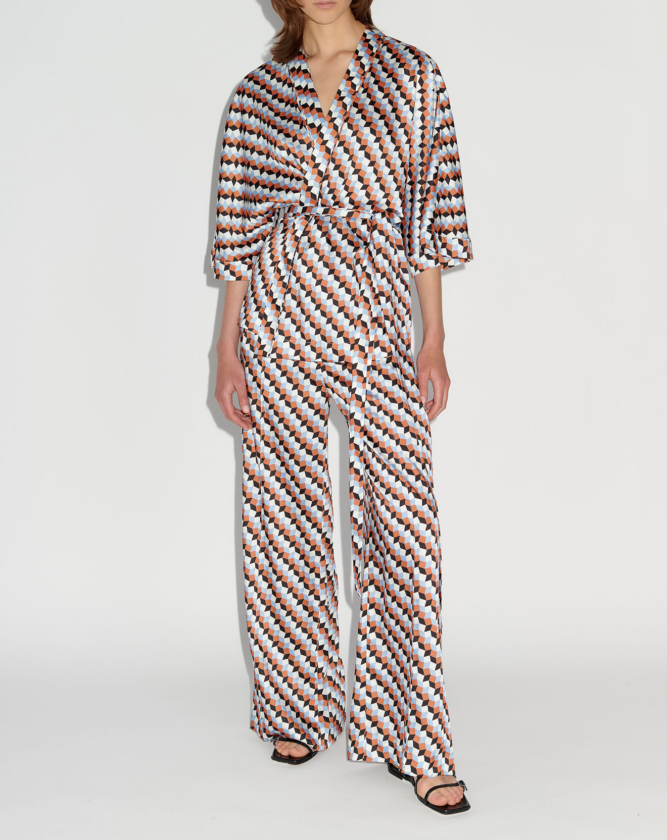 Zapa Top Kimono fluide Vieran imprimé multicolore
