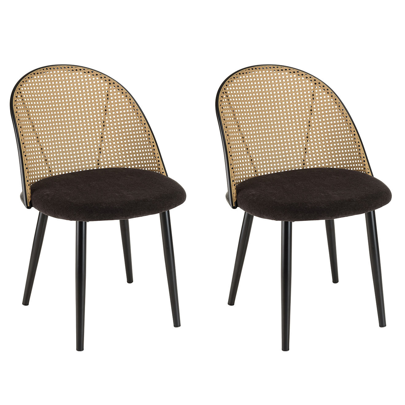 Macabane 2 Chaises Léa noires - 51x60x78 cm