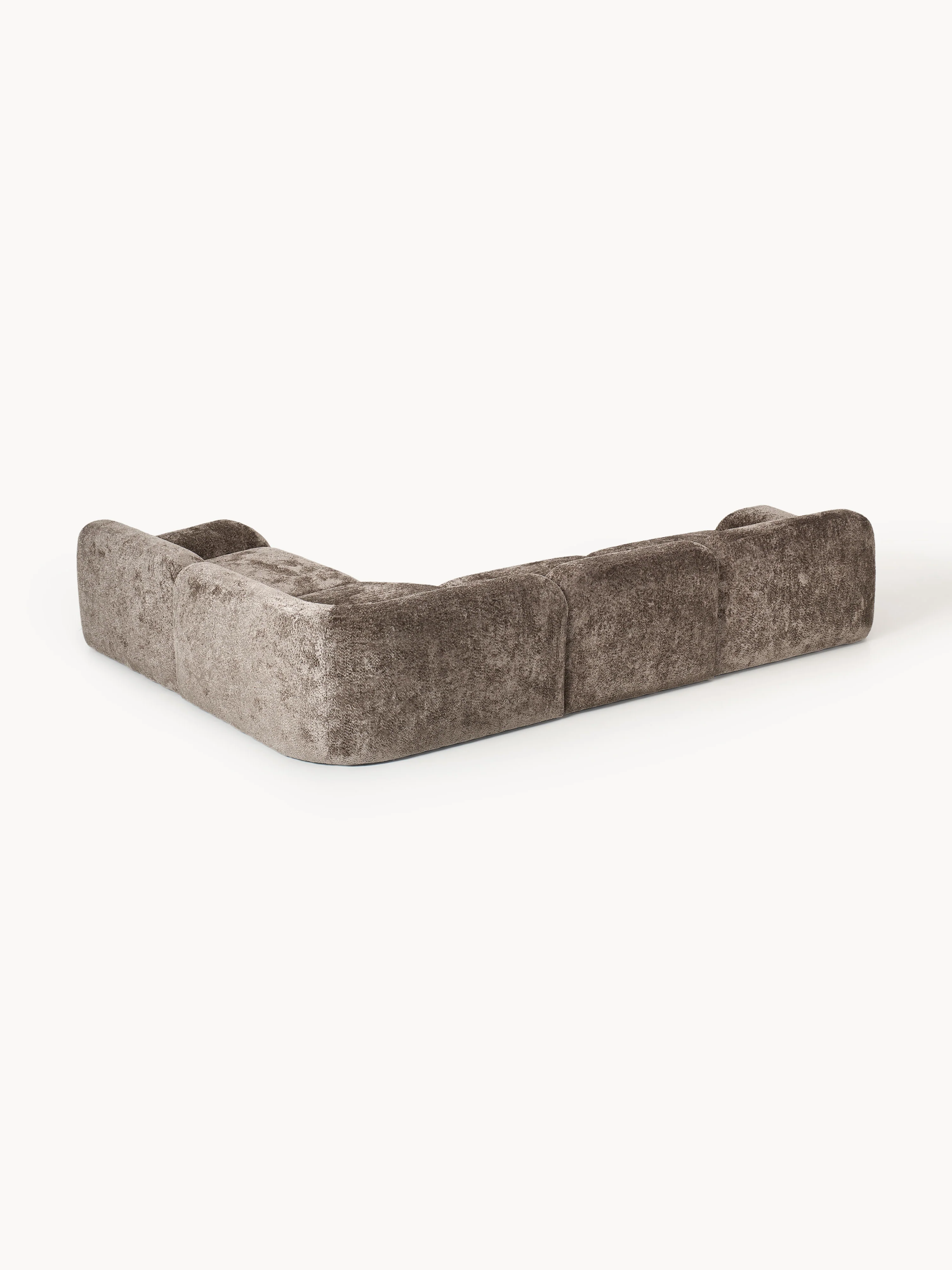 Modulaire hoekbank Wolke (4-zits) van teddy-bouclé