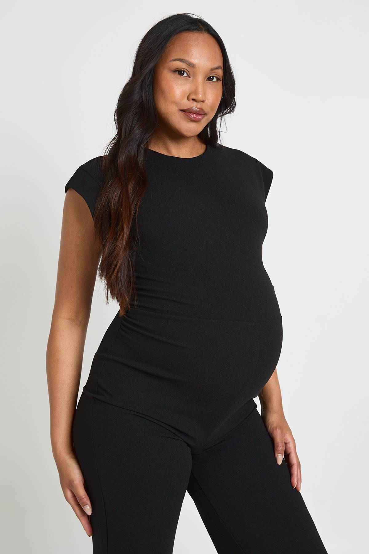 boohoo Combinaison De Maternité À Taille Froncée Et Jambes Larges