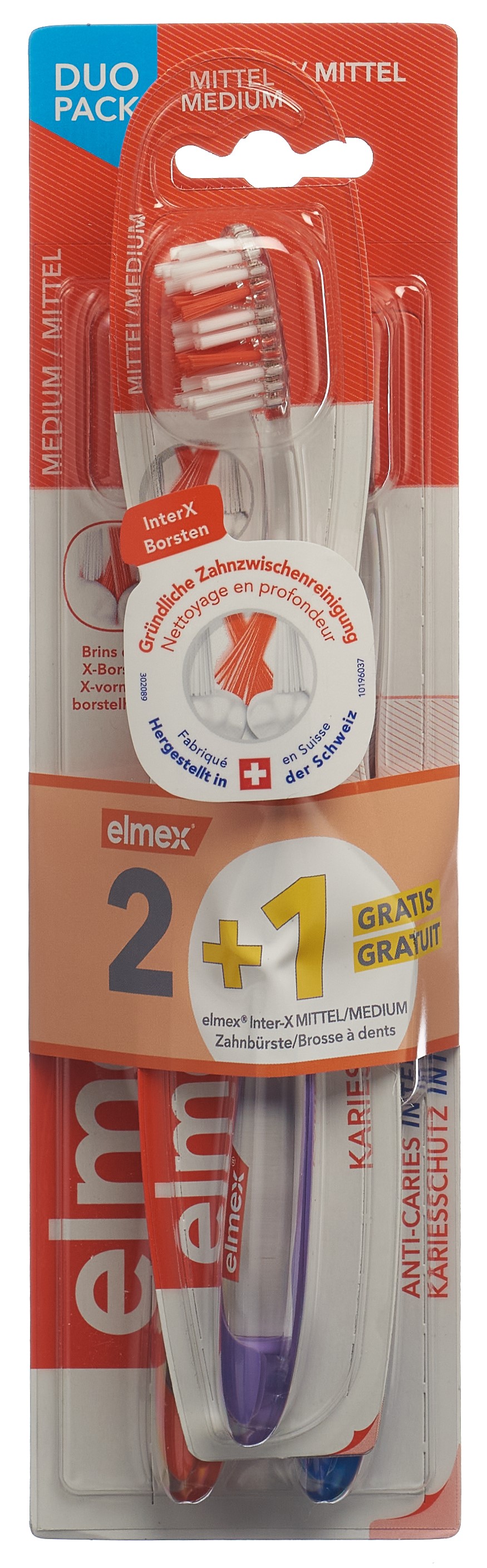 ELMEX KARIESSCHUTZ InterX Mittel Zahnbürste 2 1 gratis 1 Stk