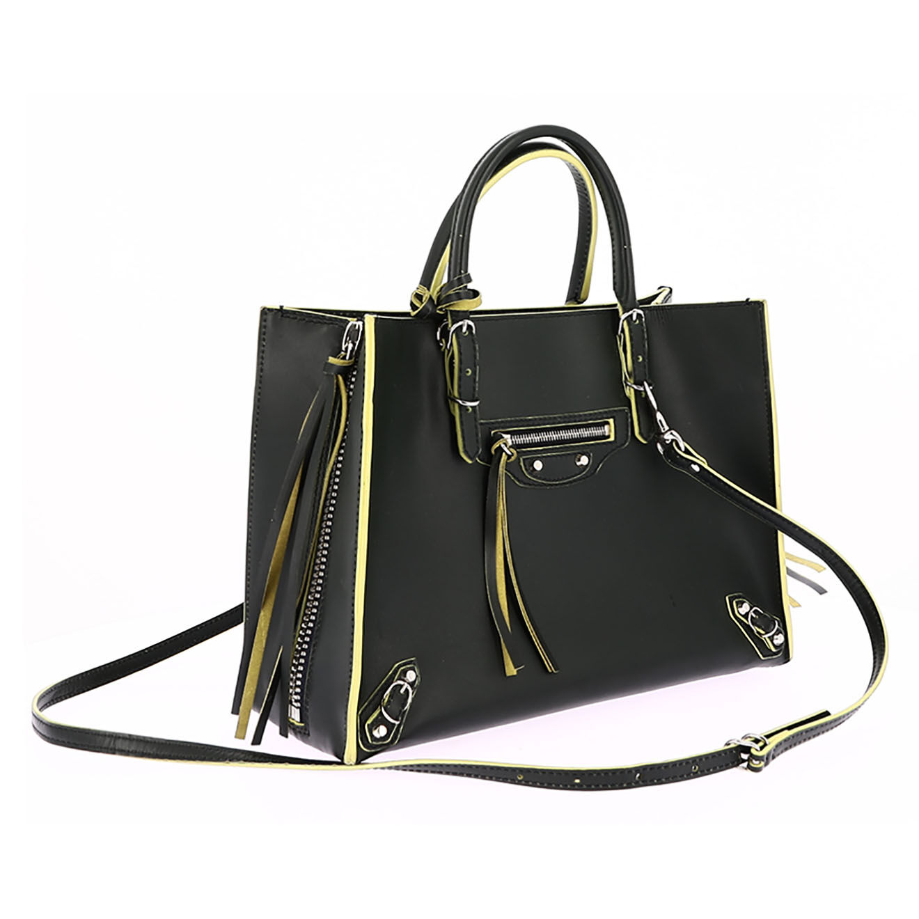 Balenciaga Sac bandoulière Paper en Cuir vert - Très bon état - L.24 cm