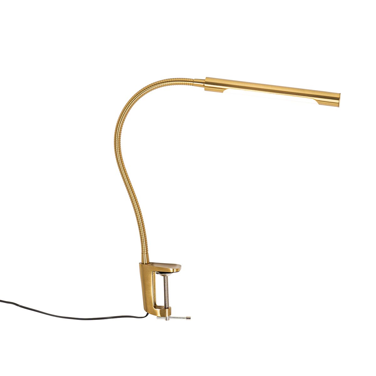 Klem bureaulamp messing incl. LED met touch dimmer - Lionard