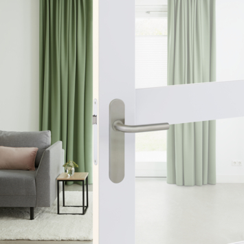 Karwei deurkruk set Henry ovaal blind schild RVS