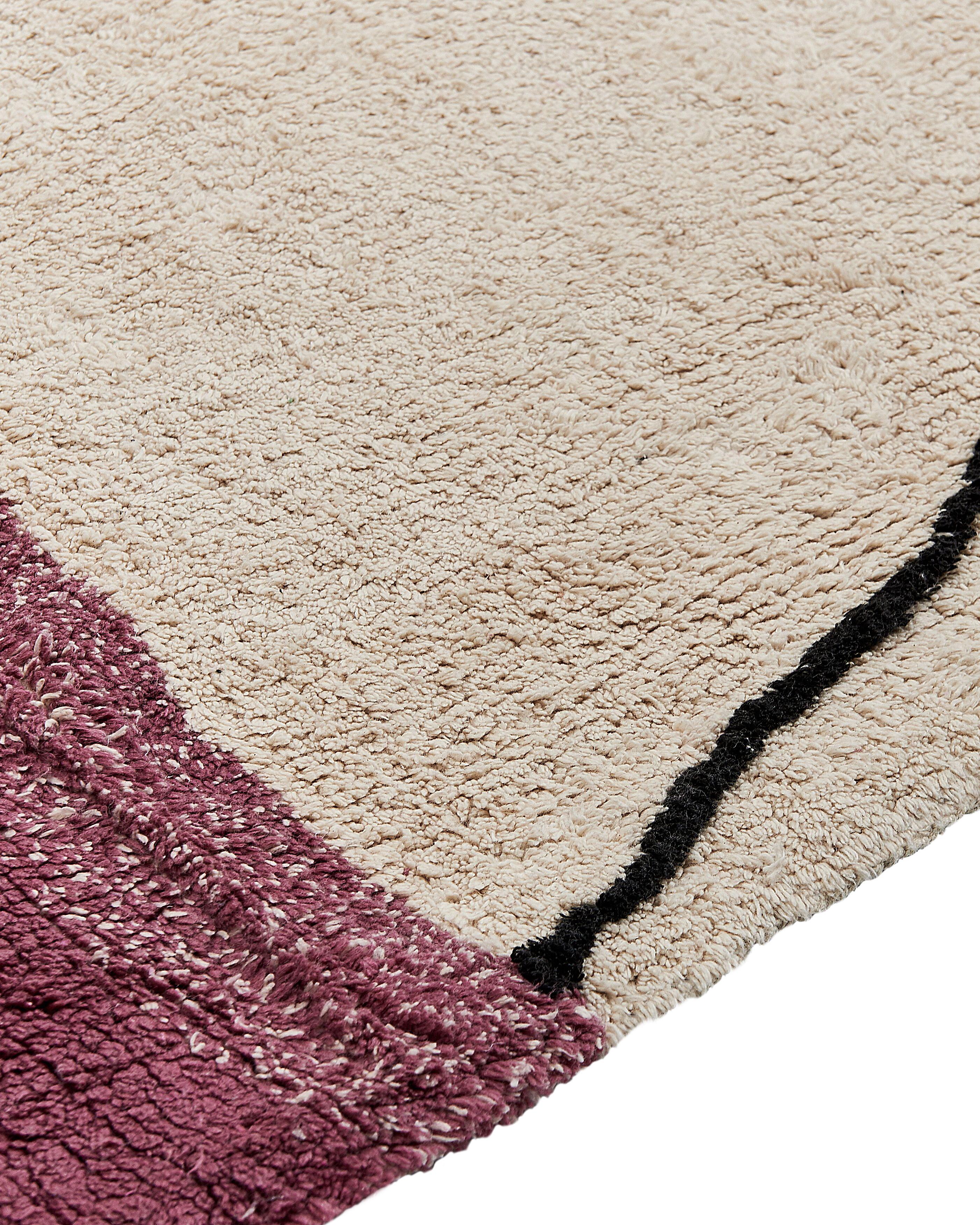 Vloerkleed AFSAR Lichtbeige 160 x 230 cm Katoen