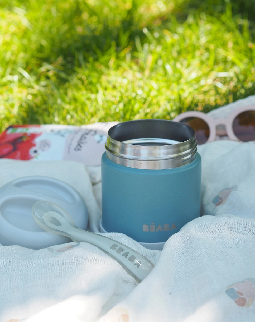 Edelstahl-Thermobehälter LUNCH (0,3L) light grey/eucalyptus