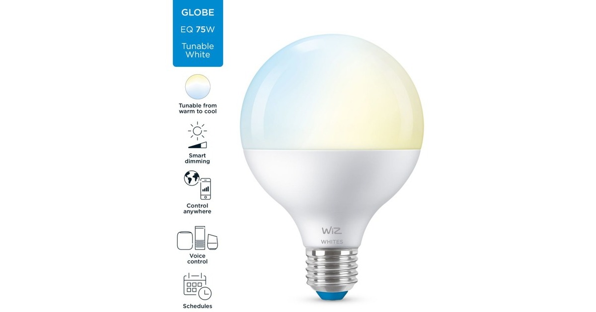 WiZBollamp G95 E27 ledlamp  (Wifi + Bluetooth protocol)