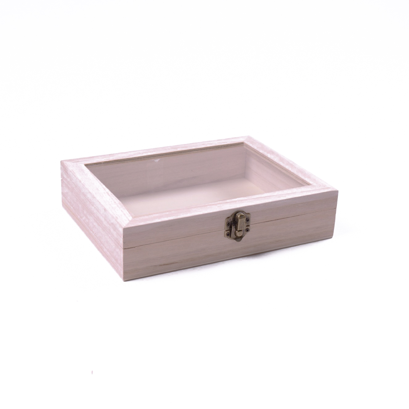 Box 'Scatola' mit Glasdeckel in Größe L, natur, B 25 cm, L 20 cm, H 6,5 cm von fischer's lagerhaus