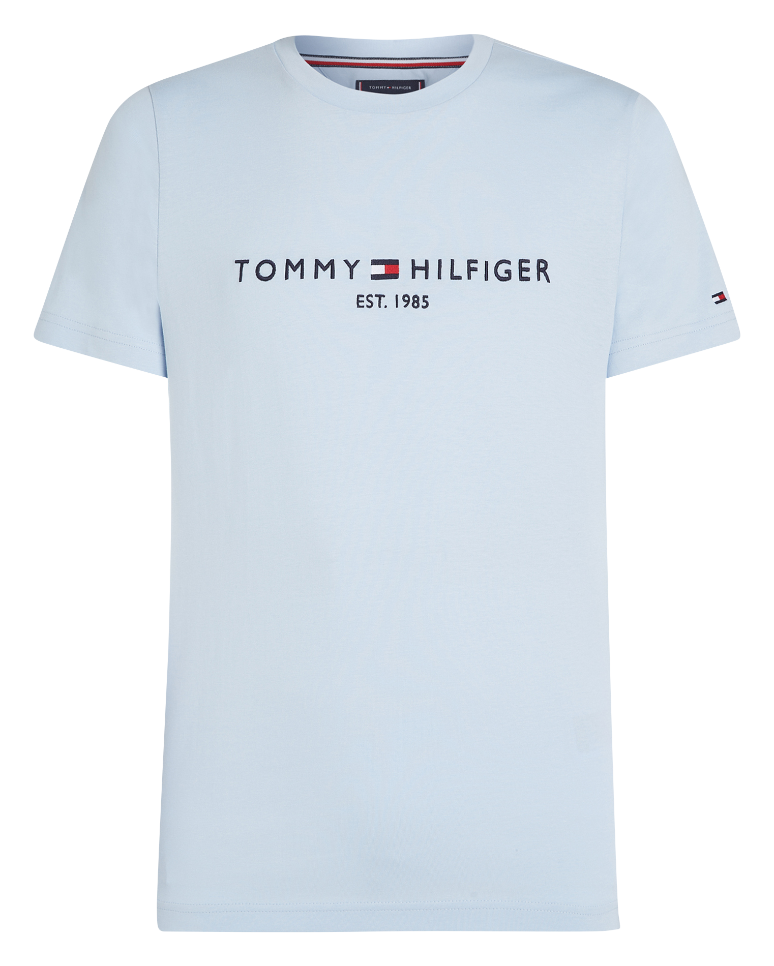 Tee-shirt col rond droit en coton organique | Bleu