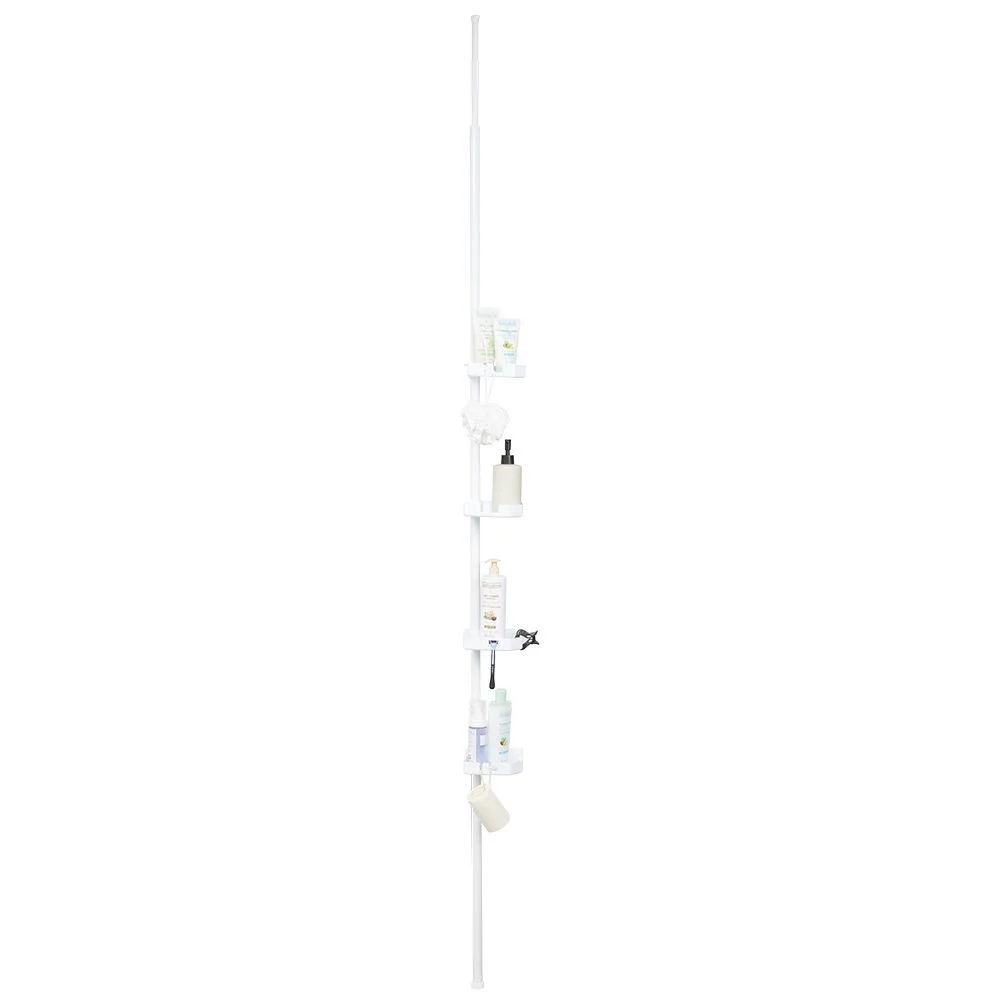 Étagère d'angle de douche 4 niveaux hauteur réglable