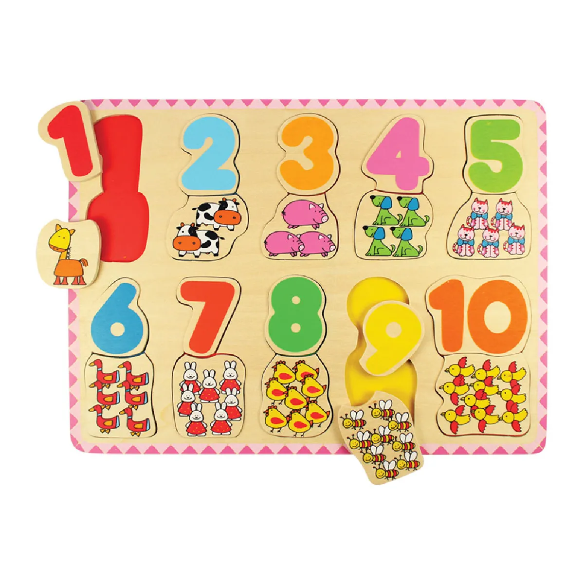 Bigjigs Toys Puzzle Chiffres et Couleurs