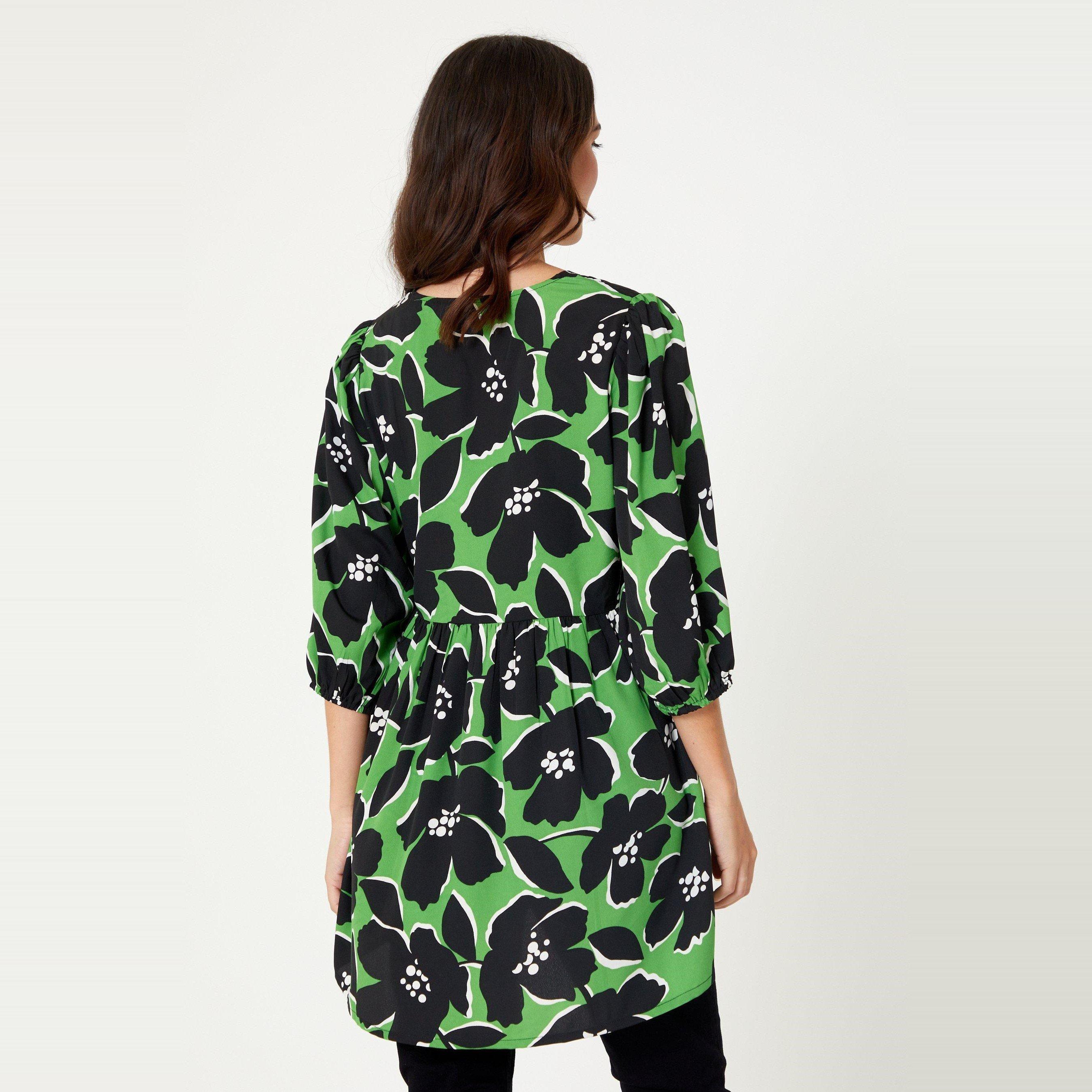 Be You Studio V Neck Floral Tunic